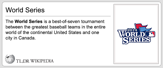 diagram - World Series The World Series is a bestofseven tournament between the greatest baseball teams in the entire world of the continental United States and one city in Canada. 2014 World. Series Tl;Dr Wikipedia