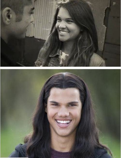 This girl from a 1D video looks like Taylor Lautner.