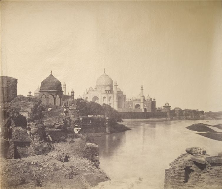 The Earliest known photo of the Taj Mahal, c. 1850-1860.