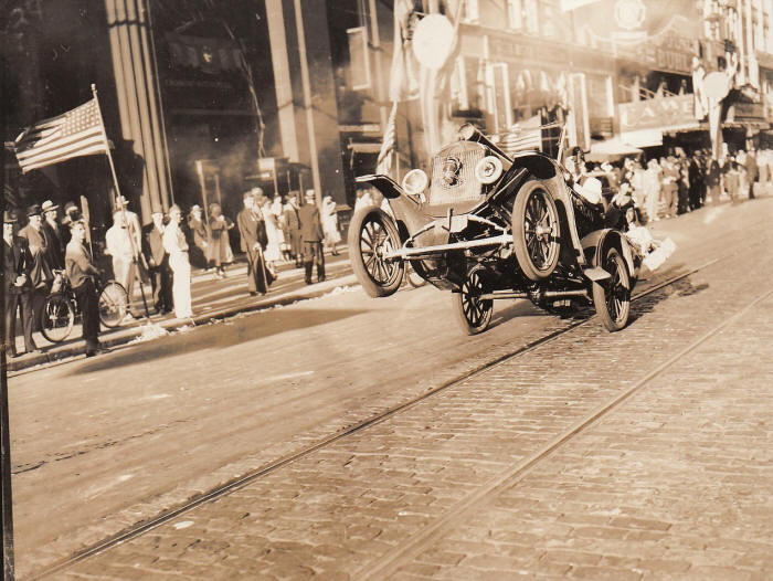 1936, the oldest known documented wheelie.