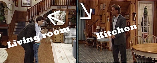 What's Up With Those Sitcom Staircases? Shows like Full House, Boy Meets World and Family Matters all had staircases in the kitchen and the living room that magically led to the exact same spot upstairs
