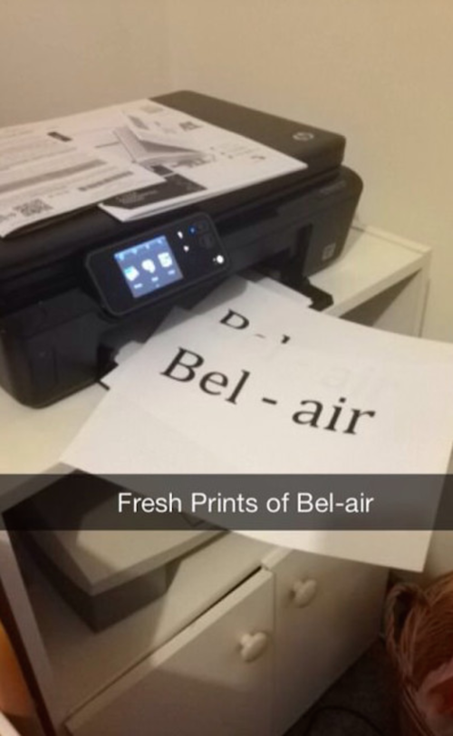 snapchat puns - Bel air Fresh Prints of Belair