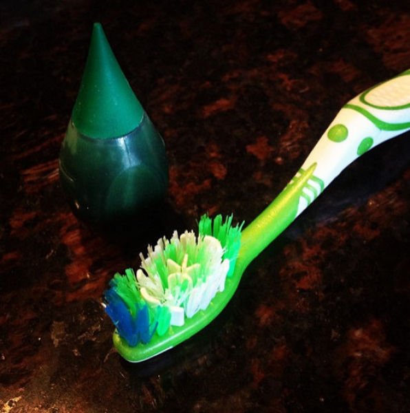 Squirt a few drops of food coloring onto someone’s toothpaste to temporarily recolor their pearly whites.