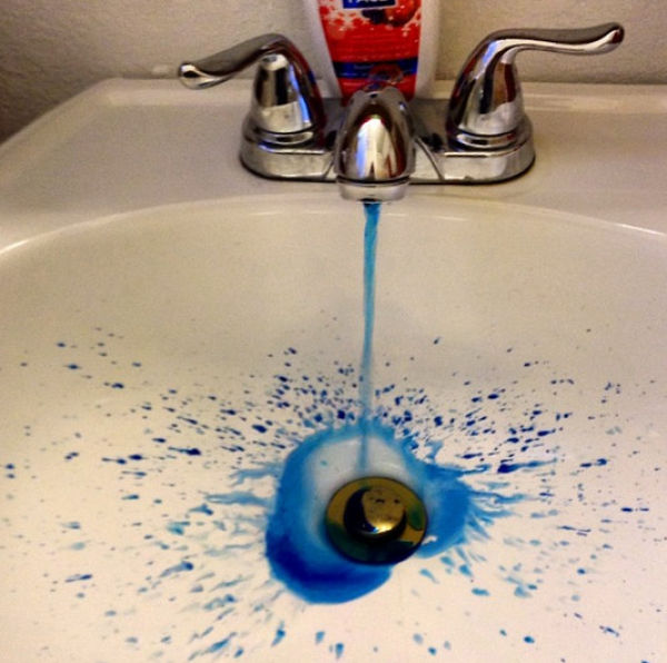 Turn someone’s water blue (or red, for a more horrifying effect).