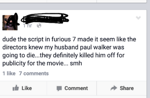 wishing well wording - ihr @ dude the script in furious 7 made it seem the directors knew my husband paul walker was going to die...they definitely killed him off for publicity for the movie... smh 1 7 it Comment