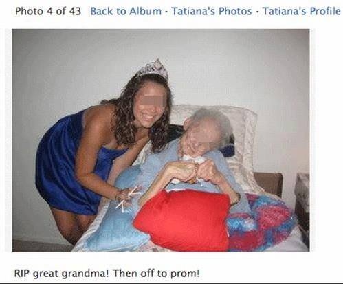 rip grandma then off to prom - Photo 4 of 43 Back to Album Tatiana's Photos Tatiana's Profile Rip great grandma! Then off to prom!