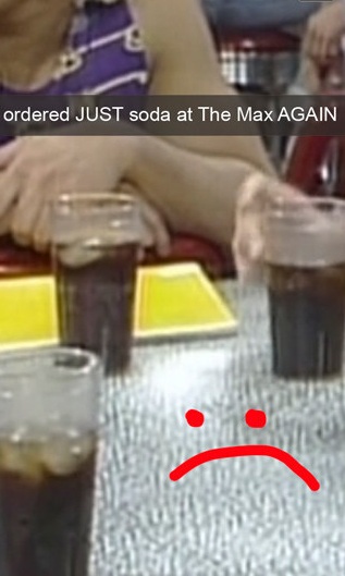 zack morris snapchat alcoholic beverage - ordered Just soda at The Max Again