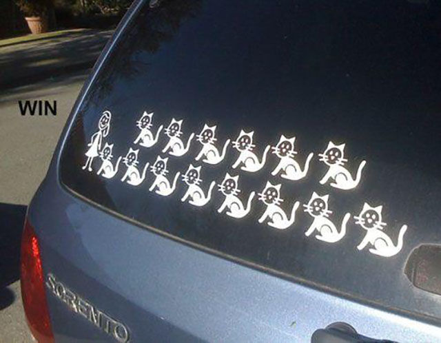 cat lady family car sticker - Nim