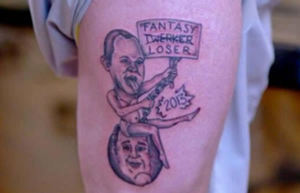 A group of 10 friends from Omaha compete in a fantasy football league that makes money leagues seem lame. Why? It's named the "Tattoo League" and the player who finishes last has to get a tattoo designed by the first-place winner. And you thought losing a few bucks was shameful!