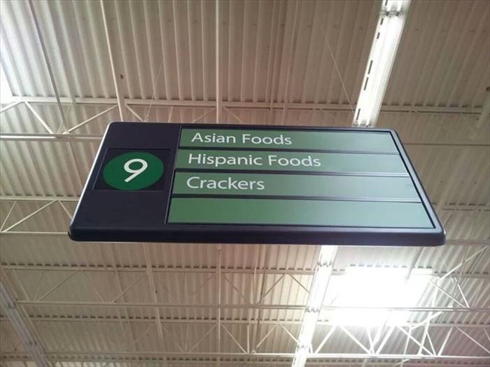 walmart racist sign - 9 Asian Foods Hispanic Foods Crackers