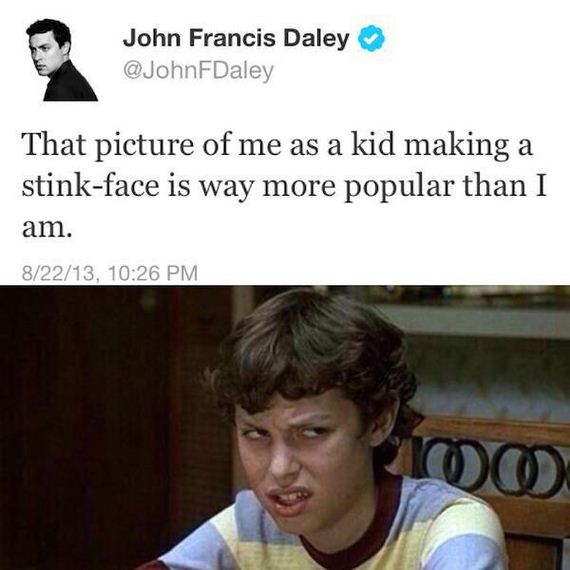john francis daley meme - John Francis Daley That picture of me as a kid making a stinkface is way more popular than I am. 82213,
