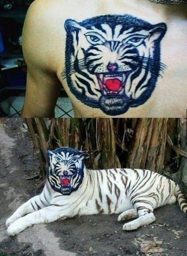 12 Horrible Tattoos Photoshopped Over The Real-Life Version
