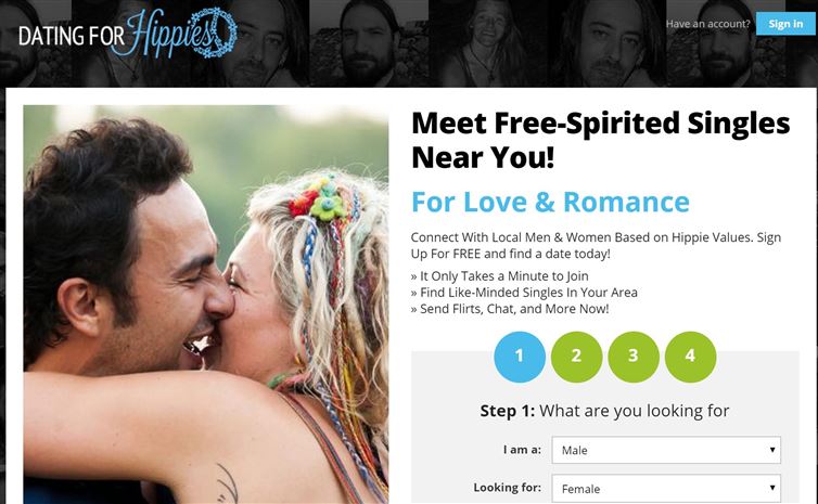 website - Have an account? Sign in Dating For Hippies Meet FreeSpirited Singles Near You! For Love & Romance Connect With Local Men & Women Based on Hippie Values. Sign Up For Free and find a date today! >> It Only Takes a Minute to join >> Find Minded Si