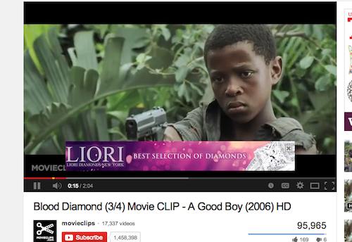 youtube ad video - Liori Best Selection Of Diamonds Moviecl Cori Dimonis Dew York Ii Blood Diamond 34 Movie Clip A Good Boy 2006 Hd a movieclips 17,337 videos Hover Subscribe 1,458,398 95,965 169 16