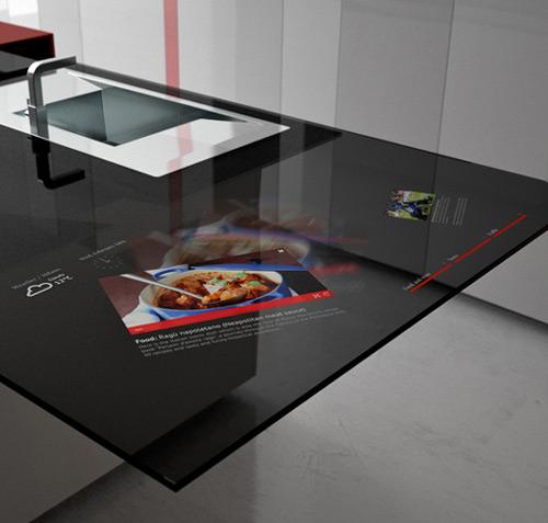 The Smart Kitchen:
Touch screens will abound in your home of the future, and the best place for them is in your kitchen! Using Galaxy Tab technology, the Prisma Smart Kitchen will help you expand your culinary horizons and have fun cooking! Just remember to use a coaster.