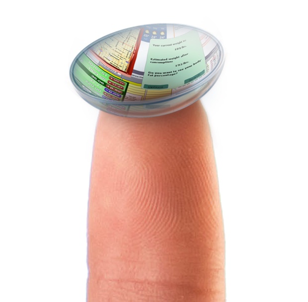 Go For Smart Contact Lenses...:
Like Google Glass (but without the nerdy lookin' glasses)...