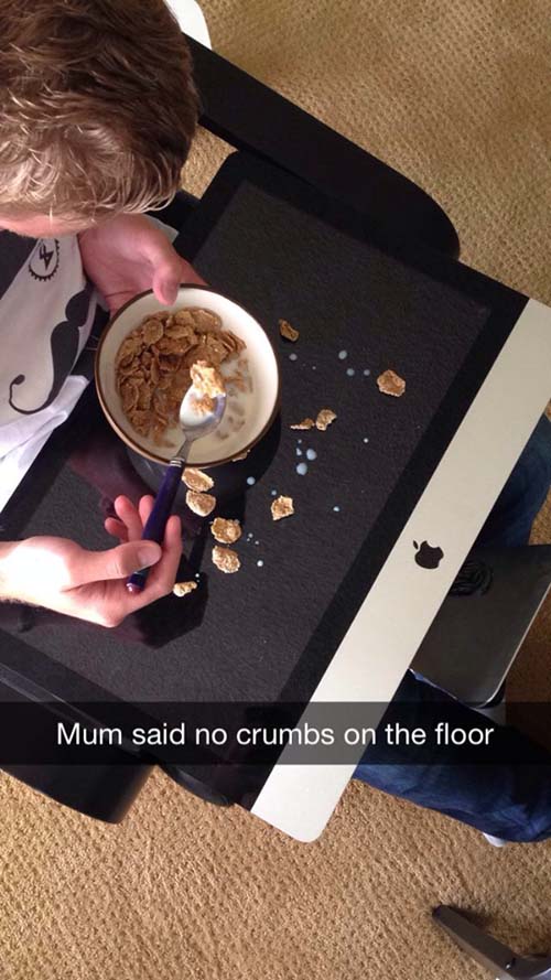 rich kids snpachat rich kid food - Mum said no crumbs on the floor