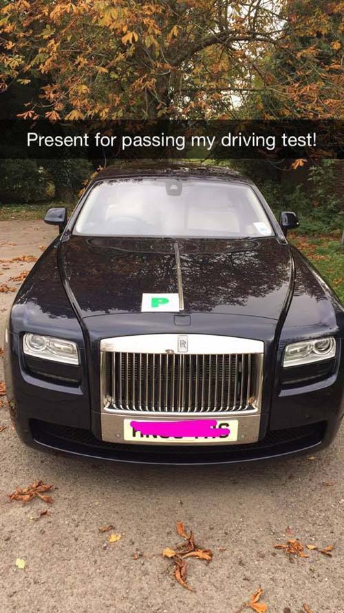 rich kids snpachat spoiled rich kids snapchats - Present for passing my driving test!