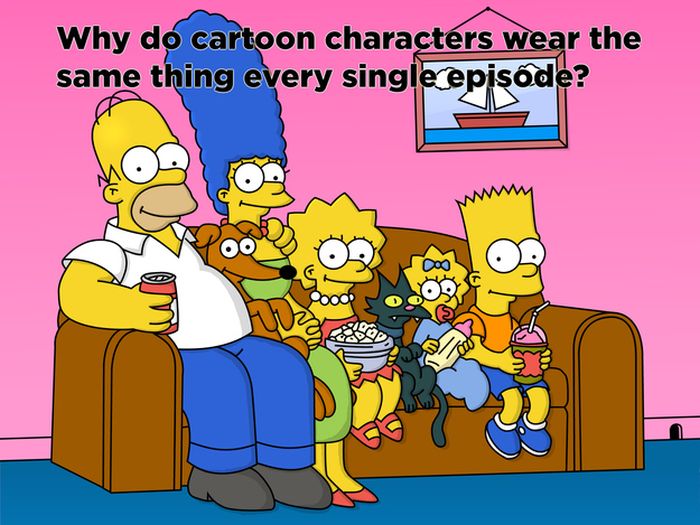 simpson couch - Why do cartoon characters wear the same thing every single episode?