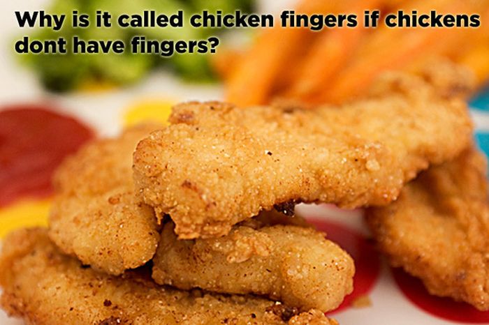 chicken fingers - Why is it called chicken fingers if chickens dont have fingers?