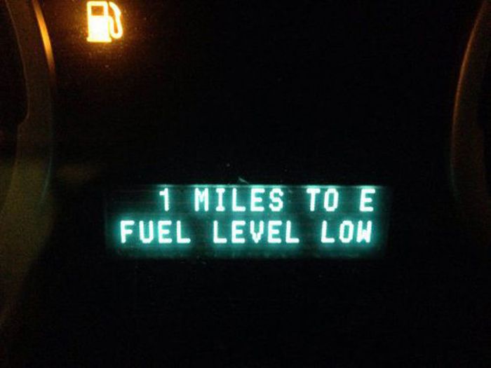 light - 1 Miles To E Fuel Level Low