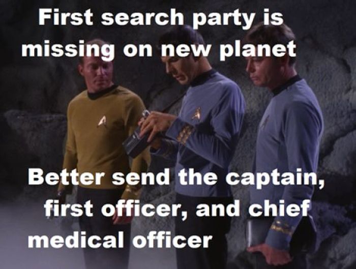 Łysica - First search party is missing on new planet Better send the captain, first officer, and chief medical officer