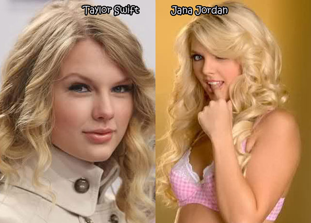 porn stars who look like celebrities - Taylor Swift Jana Jordan