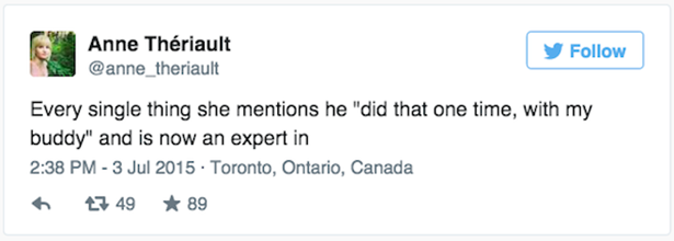 Screenshot - Anne Thriault y Every single thing she mentions he "did that one time, with my buddy" and is now an expert in Toronto, Ontario, Canada 7 49 89