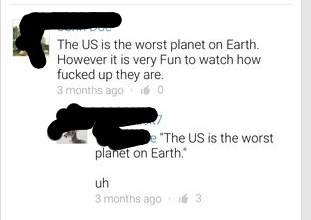 website - The Us is the worst planet on Earth. However it is very Fun to watch how fucked up they are. 3 months ago e "The Us is the worst planet on Earth uh 3 months ago 3