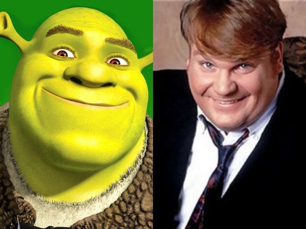 Chris Farley was the original choice for the voice of Shrek and had recorded most of the dialogue. The role went to Mike Myers when Farley died.