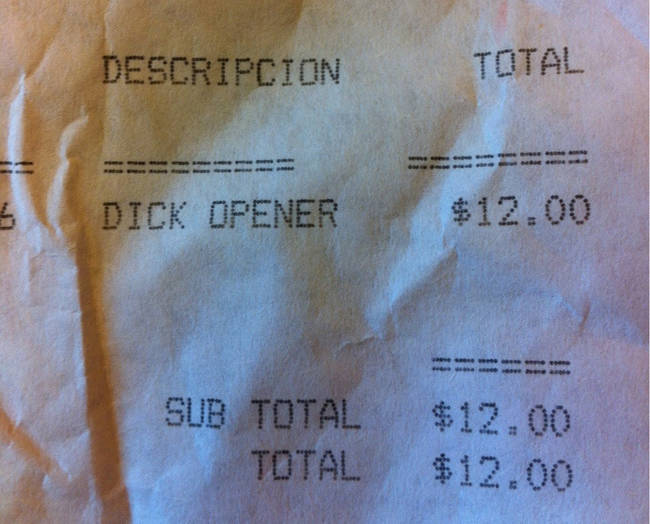 texture - Descripcion Total 1 Dick Opener N Sub Total Total $12.00 $12.00