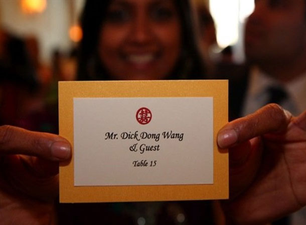 most unfortunate human names ever - Mr. Dick Dong Wang Guest Table 15