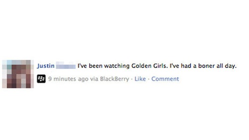 diagram - Justin I've been watching Golden Girls. I've had a boner all day. 9 minutes ago via BlackBerry Comment