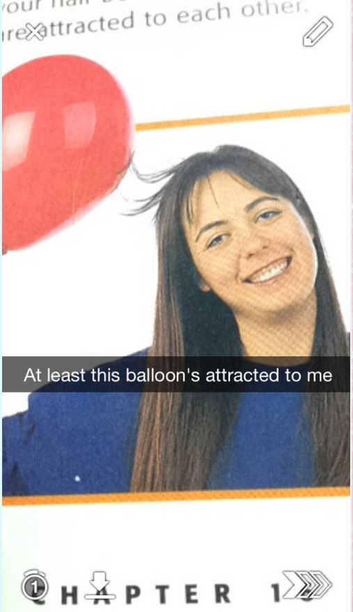 funny snapchat captions - Yout Trexattracted to each other. At least this balloon's attracted to me @ Hpier >>