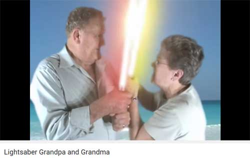 youtube mouth - Lightsaber Grandpa and Grandma