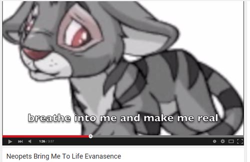 youtube cartoon - breathe into me and make me real Neopets Bring Me To Life Evanasence
