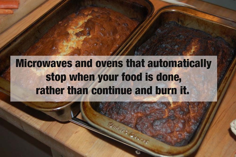 volatile organic compound - Microwaves and ovens that automatically stop when your food is done, rather than continue and burn it.