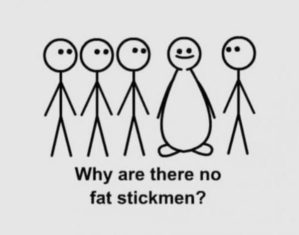 questions that are hard to answer - Qqq Qo Why are there no fat stickmen?