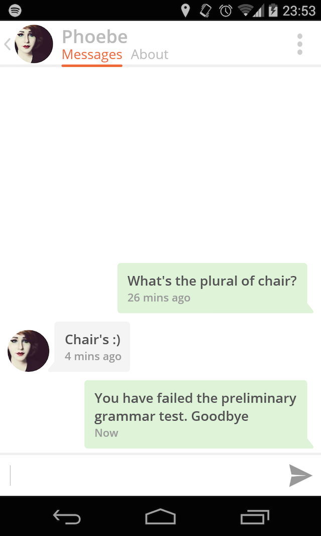 Tinder Grammar Nazis