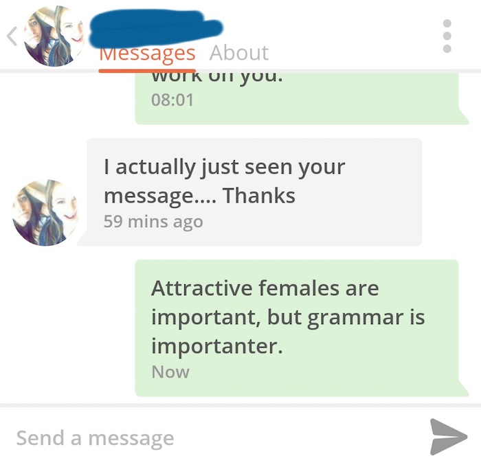 Tinder Grammar Nazis