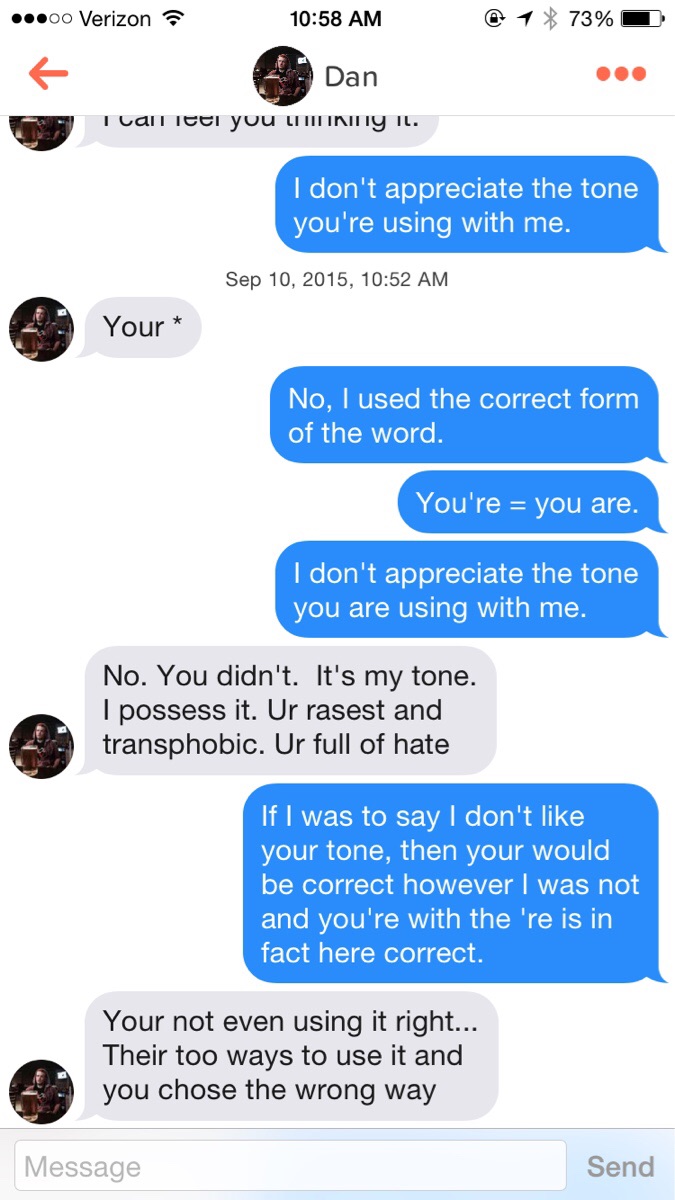 Tinder Grammar Nazis