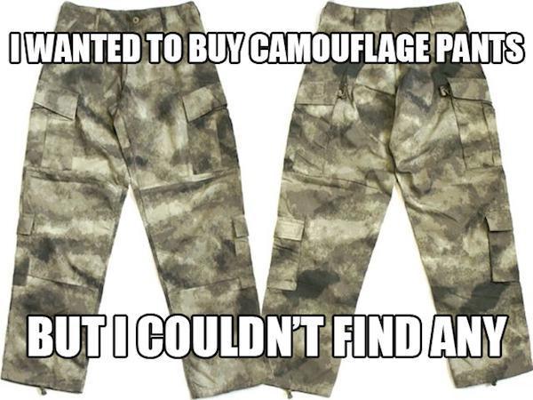 camouflage dad joke - I Wanted To Buy Camouflage Pants But I Couldn'T Find Any