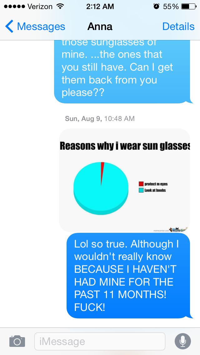 Guy Texts a Girl to Get His Sunglasses Back for 11 Months