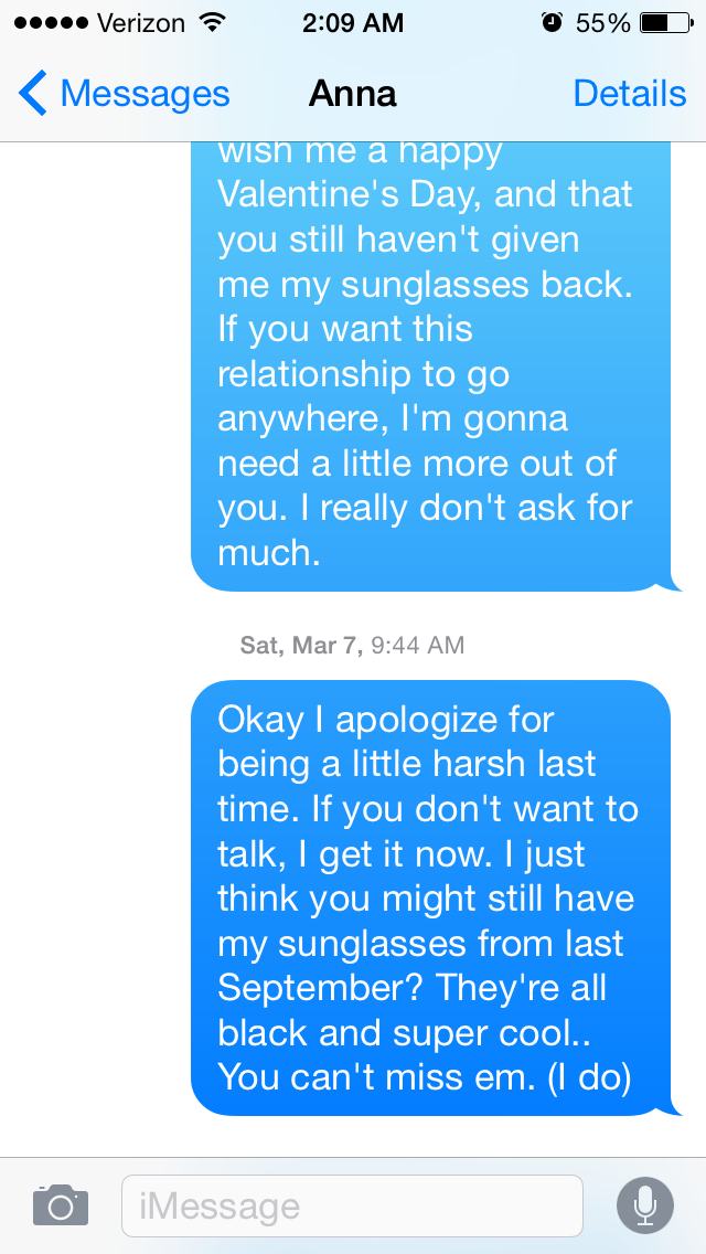 Guy Texts a Girl to Get His Sunglasses Back for 11 Months