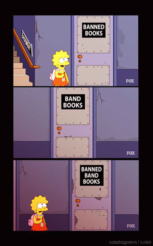 simpsons puns - Banned Books 0 0 0 190E Band Books 90 Banned Band Books Fox cakefrogments.tumble