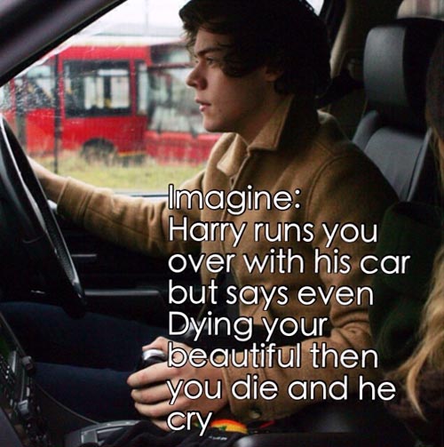 harry styles drive - Imagine Harry runs you over with his car but says even Dying your beautiful then you die and he Cry