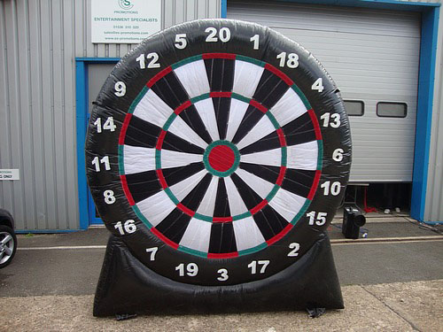 Inflatable Dartboard:
The inventor of the inflatable dart board said those words together, in a row, out loud, and still somehow made it a reality. This is like making edible support beams.