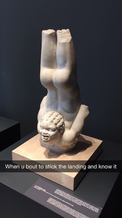 statue snapchats - When u bout to stick the landing and know it
