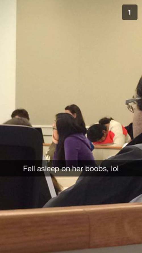 snapchat public boobs - Fell asleep on her boobs, lol