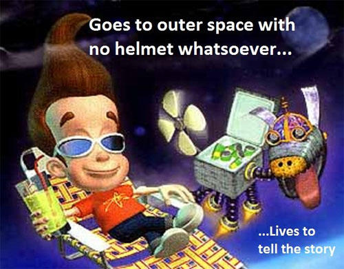 cartoon logic new - Goes to outer space with no helmet whatsoever... ... Lives to tell the story